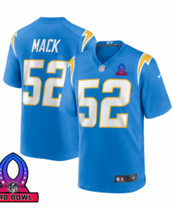 Khalil Mack 52 Los Angeles Chargers 2025 Pro Bowl Patch Game Men Jersey - Powder Blue JS3738 nicesnker