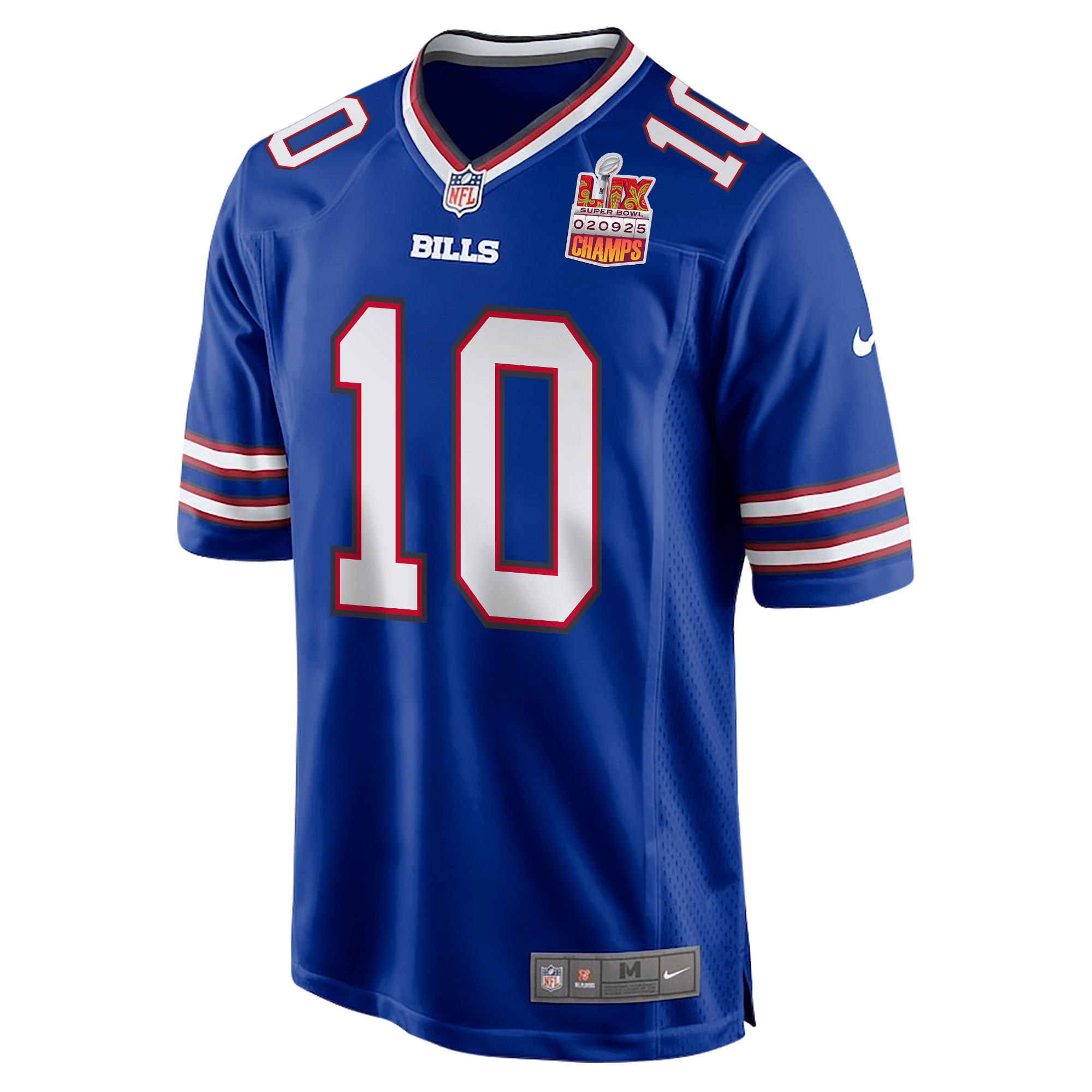 Khalil Shakir 10 Buffalo Bills Super Bowl LIX Champions Patch Game Men Jersey - Royal JS8100 nicesnker - Image 3