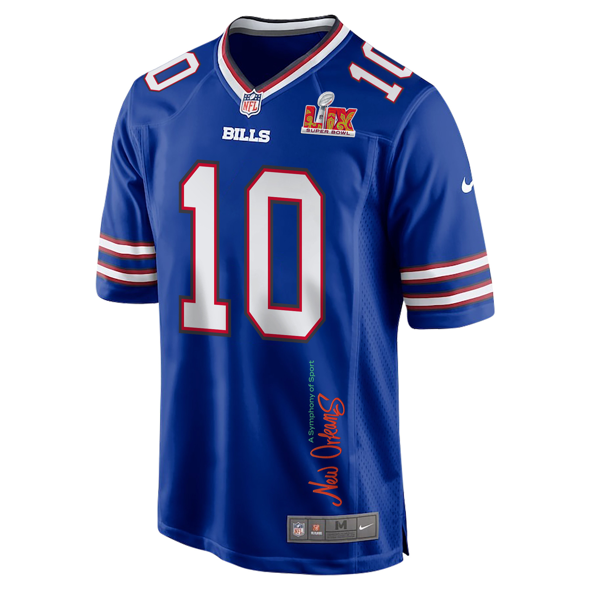 Khalil Shakir 10 Buffalo Bills Super Bowl LIX 'New Orleans - A Symphony of Sport' EMBROIDERED Game Men Jersey - Royal JS7655 nicesnker - Image 3