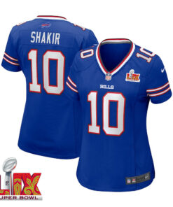 Khalil Shakir #10 Buffalo Bills Super Bowl LIX Women's Jersey - Royal JS6818 nicesnker