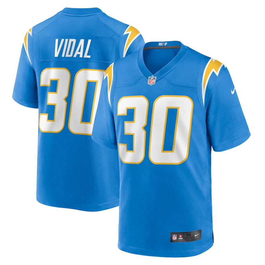 Kimani Vidal 30 Los Angeles Chargers Team Game Men Jersey - Powder Blue JS3014 nicesnker