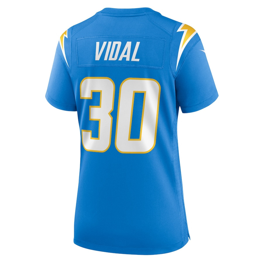 Kimani Vidal 30 Los Angeles Chargers Women's Game Jersey - Powder Blue JS8132 nicesnker - Image 3