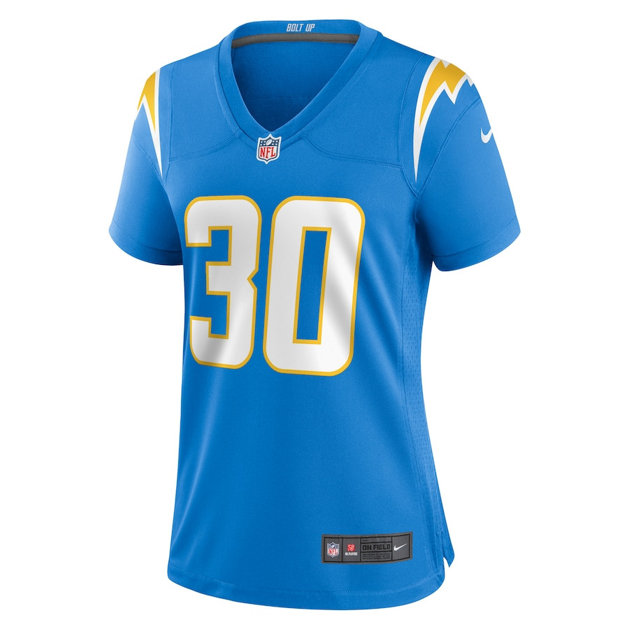 Kimani Vidal 30 Los Angeles Chargers Women's Game Jersey - Powder Blue JS8132 nicesnker - Image 2
