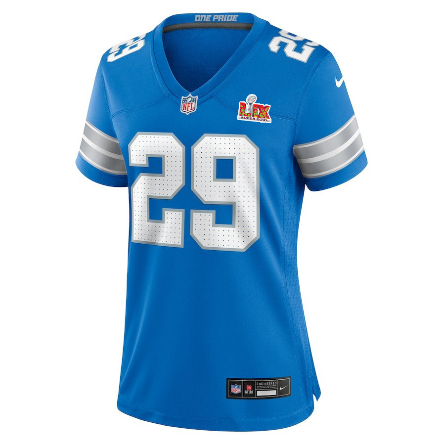 Kindle Vildor #29 Detroit Lions Super Bowl LIX Women's Jersey - Blue JS4791 nicesnker - Image 2