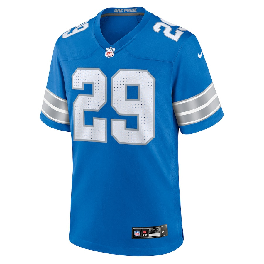 Kindle Vildor 29 Detroit Lions Team Game Men Jersey - Blue JS2546 nicesnker - Image 2