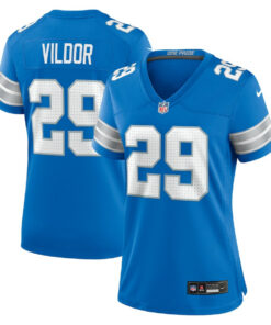 Kindle Vildor 29 Detroit Lions Women's Team Game Jersey - Blue JS7716 nicesnker