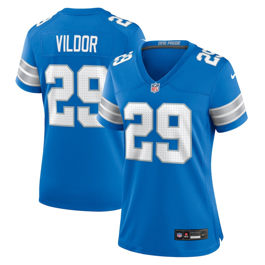 Kindle Vildor 29 Detroit Lions Women's Team Game Jersey - Blue JS7716 nicesnker