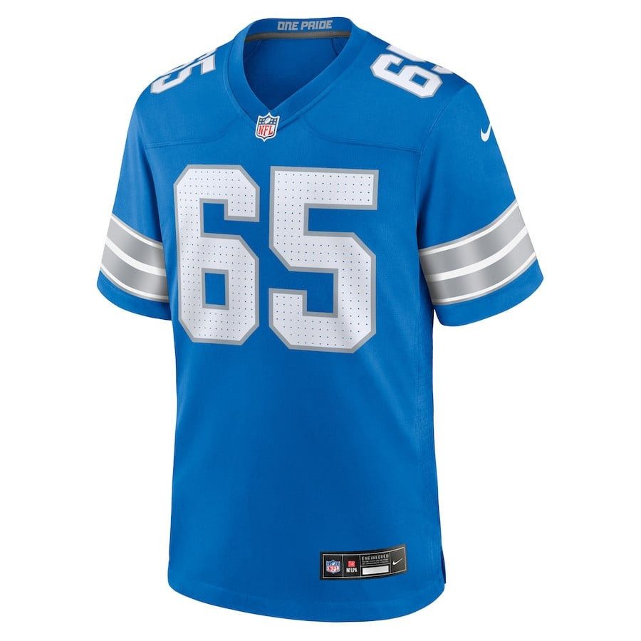 Kingsley Eguakun 65 Detroit Lions Game Men Jersey - Blue JS4296 nicesnker - Image 2