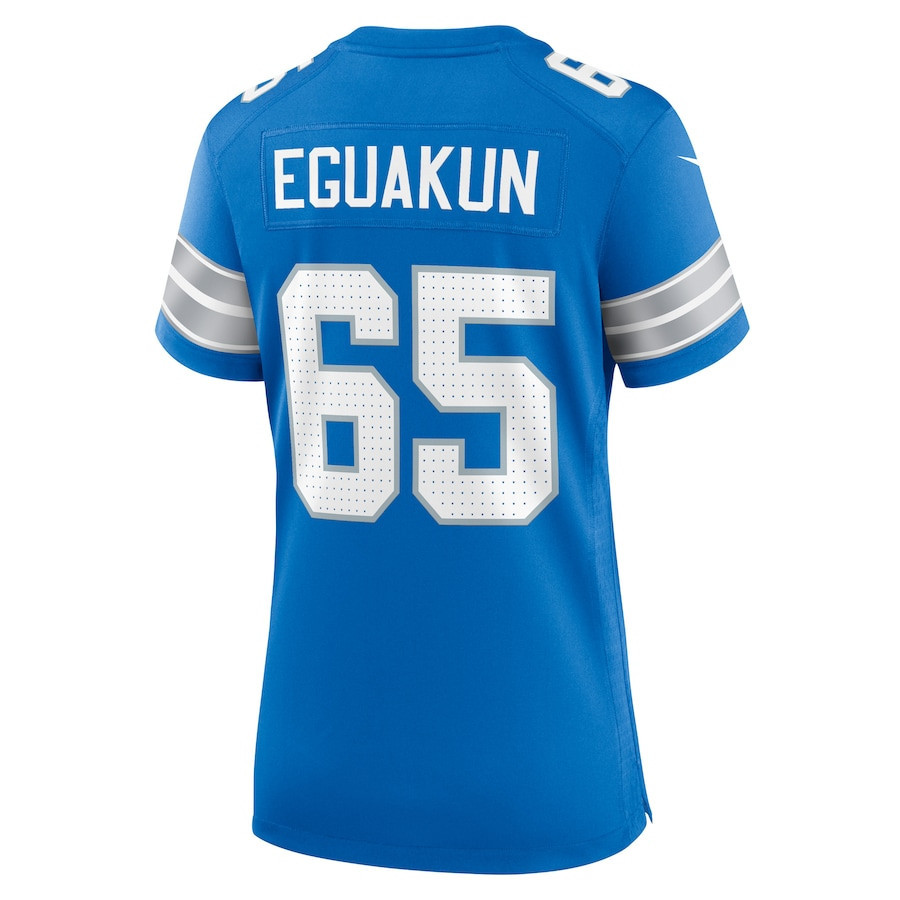 Kingsley Eguakun #65 Detroit Lions Super Bowl LIX Women's Jersey - Blue JS1275 nicesnker - Image 3