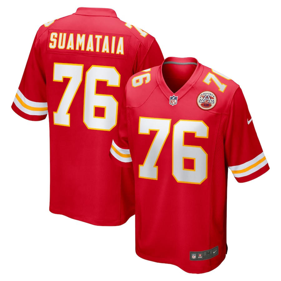Kingsley Suamataia 76 Kansas City Chiefs Game Men Jersey - Red JS5882 nicesnker