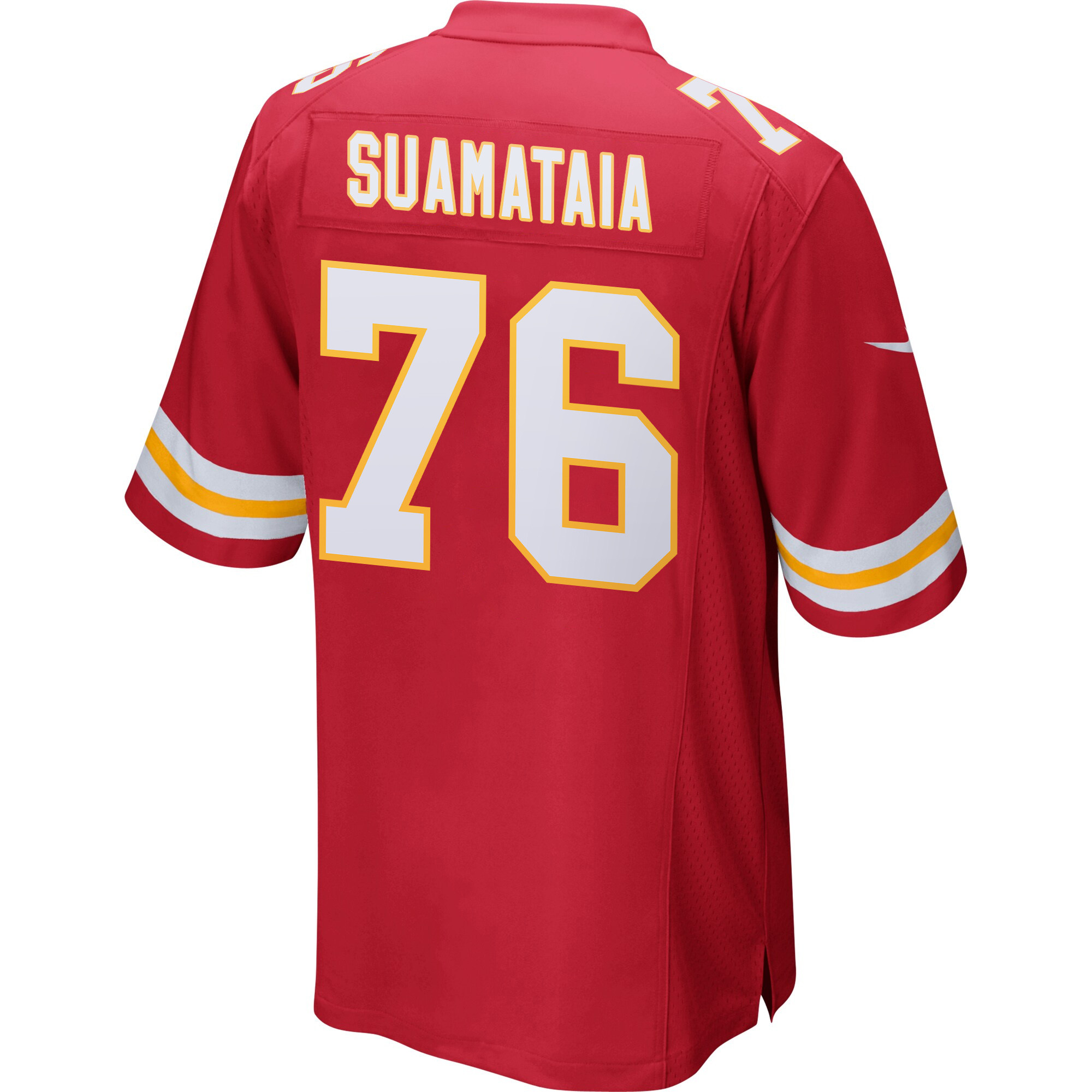 Kingsley Suamataia 76 Kansas City Chiefs Super Bowl LIX Champions Patch Game Men Jersey - Red JS4455 nicesnker - Image 2