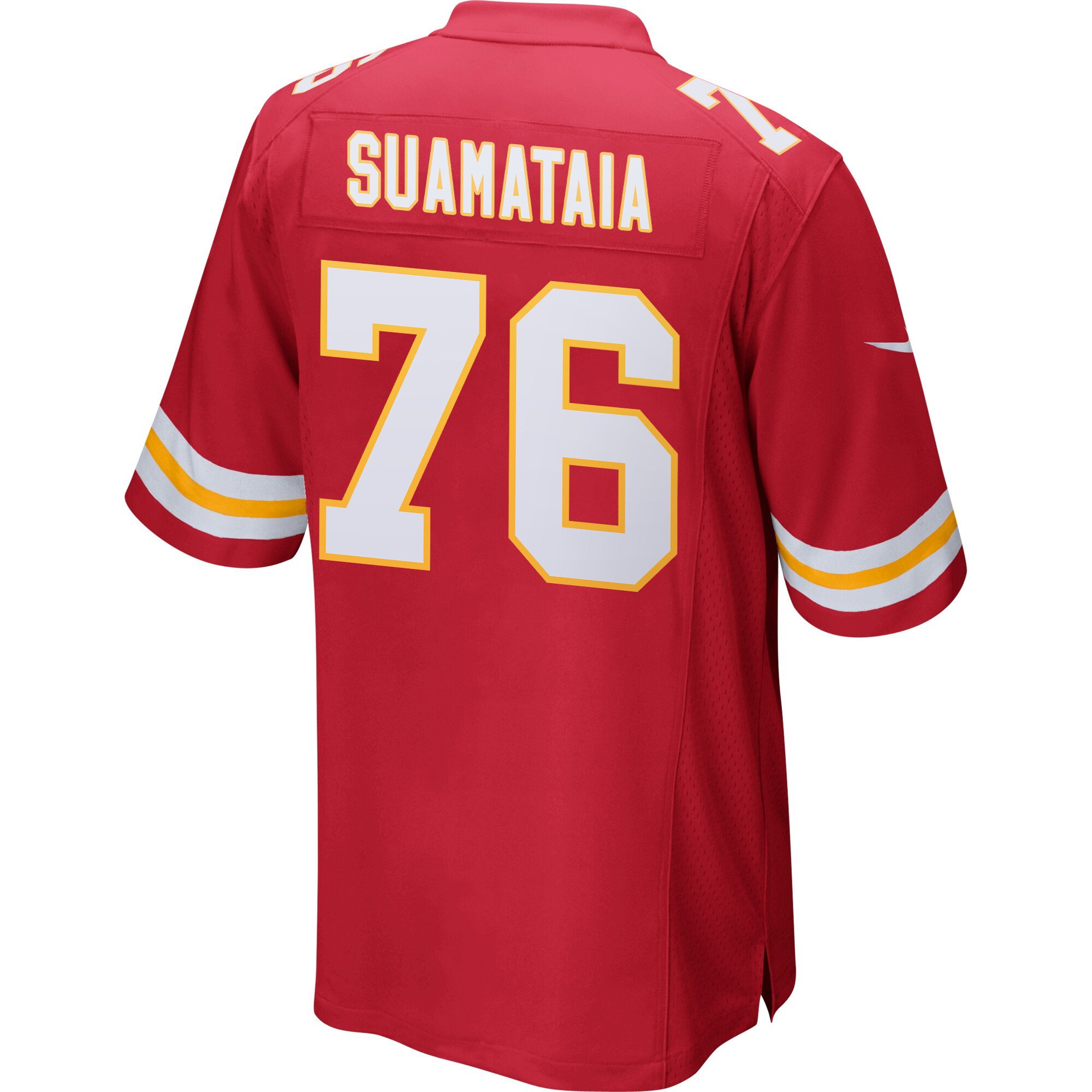 Kingsley Suamataia 76 Kansas City Chiefs Super Bowl LIX Champions Patch 'New Orleans - Where Legends Are Made' EMBROIDERED Game Men Jersey - Red JS6942 nicesnker - Image 2