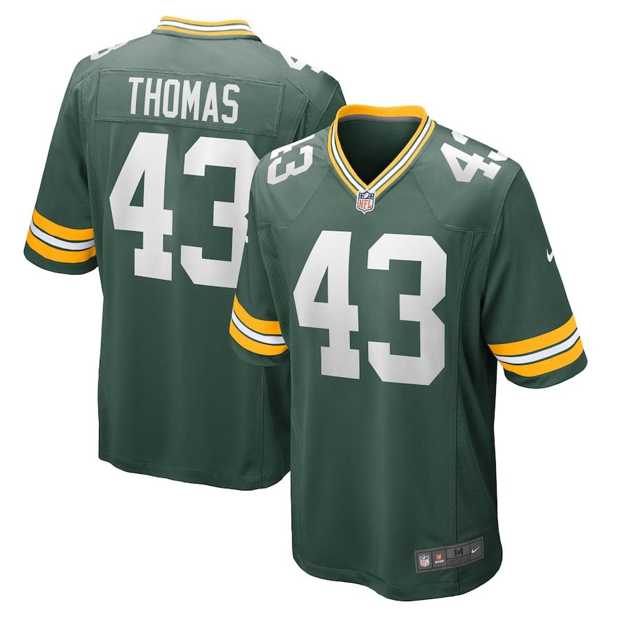 Kiondre Thomas 43 Green Bay Packers Men Game Jersey - Green JS5488 nicesnker