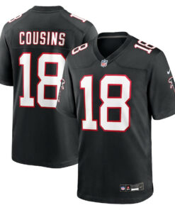 Kirk Cousins 18 Atlanta Falcons Alternate Game Men Jersey - Black JS6858 nicesnker