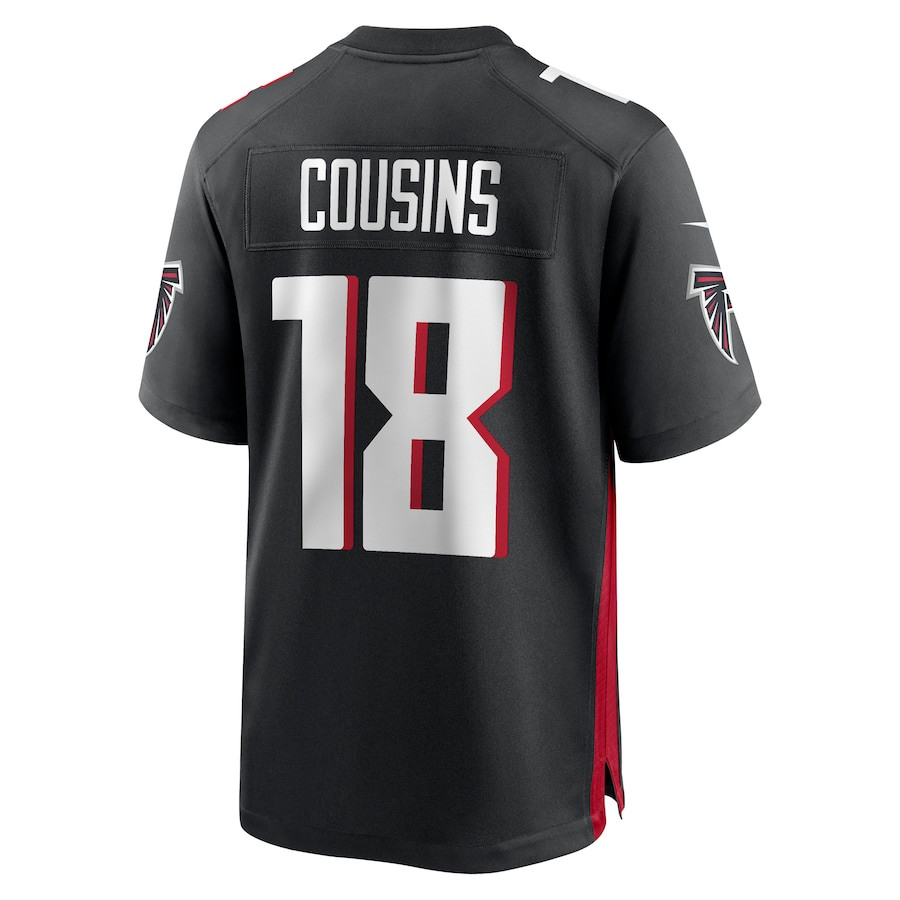 Kirk Cousins 18 Atlanta Falcons Game Men Jersey - Black JS5195 nicesnker - Image 3
