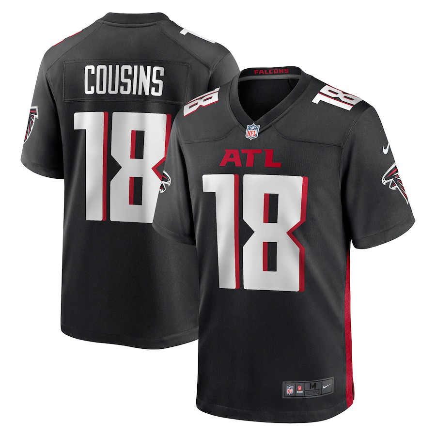 Kirk Cousins 18 Atlanta Falcons Game Men Jersey - Black JS5195 nicesnker