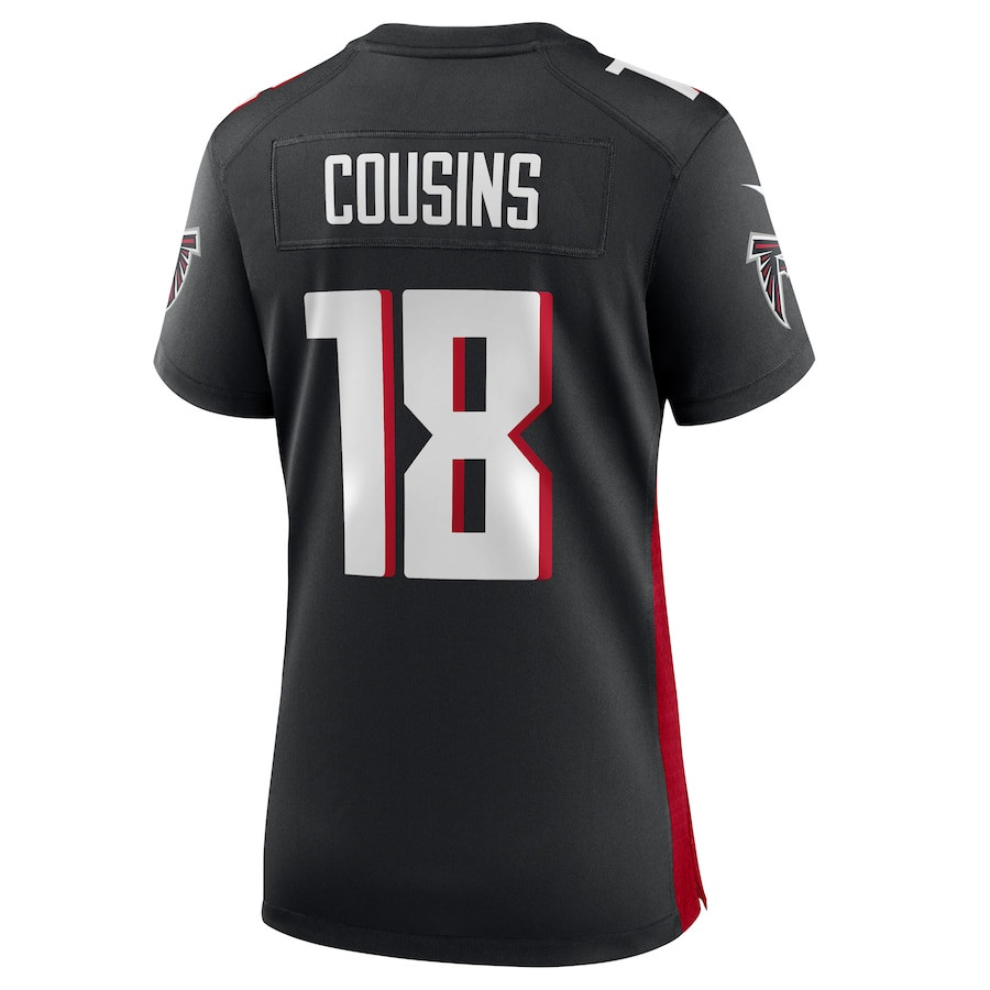 Kirk Cousins 18 Atlanta Falcons Game Women Jersey - Black JS2046 nicesnker - Image 3