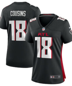 Kirk Cousins 18 Atlanta Falcons Game Women Jersey - Black JS2046 nicesnker
