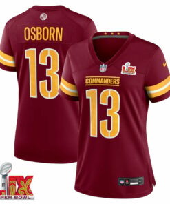 K.J. Osborn #13 Washington Commanders Super Bowl LIX Women's Jersey - Burgundy JS3670 nicesnker