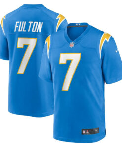 Kristian Fulton 7 Los Angeles Chargers Team Game Men Jersey - Powder Blue JS1936 nicesnker