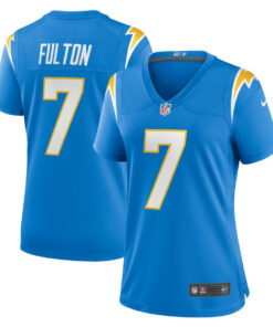 Kristian Fulton 7 Los Angeles Chargers Women's Game Jersey - Powder Blue JS9380 nicesnker