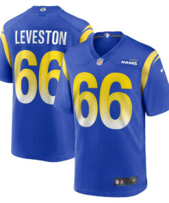 KT Leveston 66 Los Angeles Rams Team Game Men Jersey - Royal JS6630 nicesnker