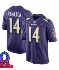 Kyle Hamilton 14 Baltimore Ravens 2025 Pro Bowl Patch Game Men Jersey - Purple JS8404 nicesnker