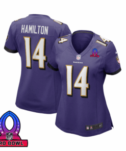 Kyle Hamilton 14 Baltimore Ravens 2025 Pro Bowl Patch Women Game Jersey - Purple JS7288 nicesnker