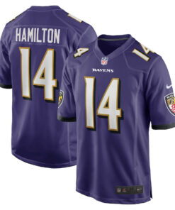 Kyle Hamilton 14 Baltimore Ravens Men Game Jersey - Purple JS8229 nicesnker