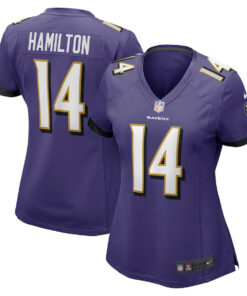 Kyle Hamilton 14 Baltimore Ravens Women's Game Jersey - Purple JS4173 nicesnker