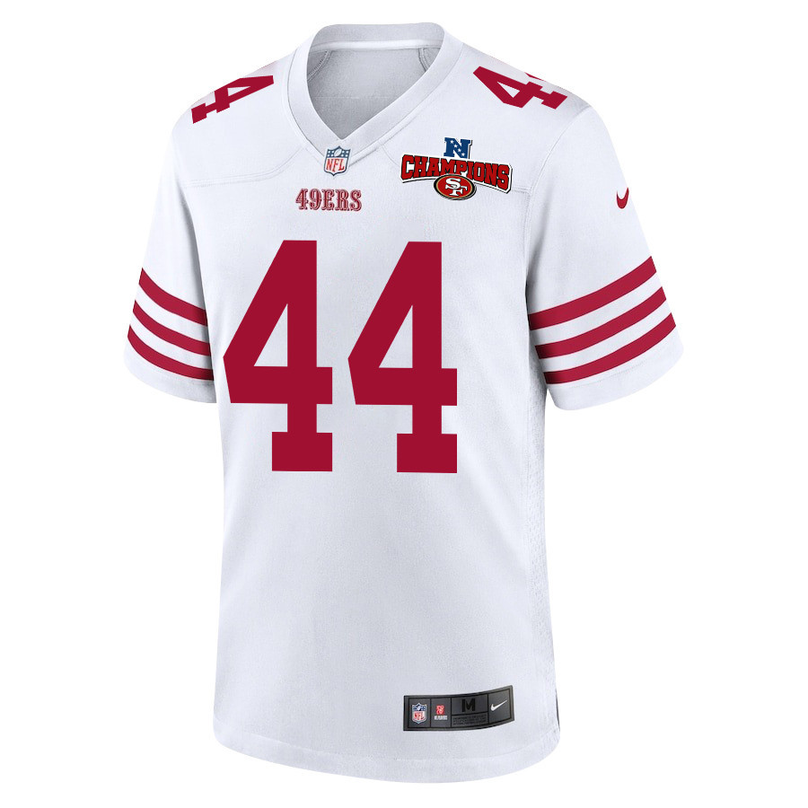 Kyle Juszczyk 44 San Francisco 49ers NFC Champions Patch Game Men Jersey - White JS3889 nicesnker - Image 2