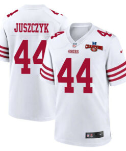 Kyle Juszczyk 44 San Francisco 49ers NFC Champions Patch Game Men Jersey - White JS3889 nicesnker