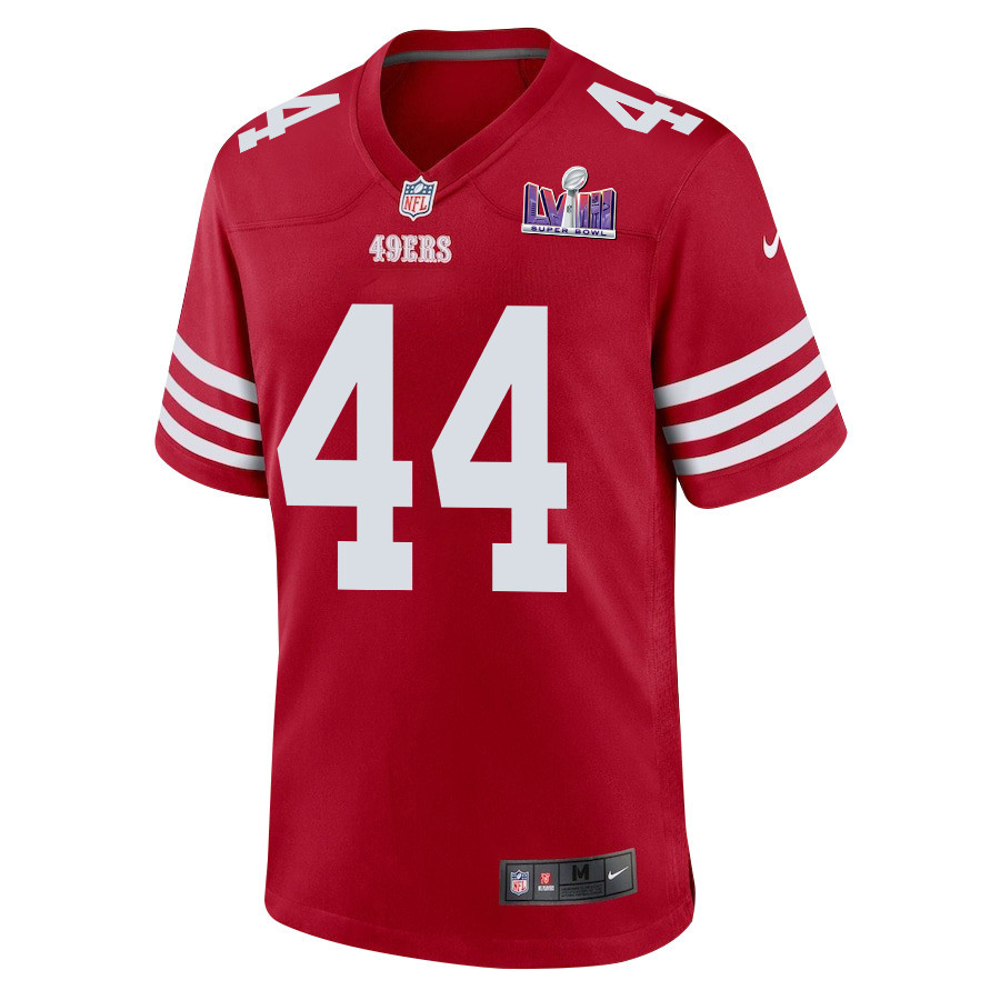 Kyle Juszczyk 44 San Francisco 49ers Super Bowl LVIII Patch Game Men Jersey - Scarlet JS5921 nicesnker - Image 2