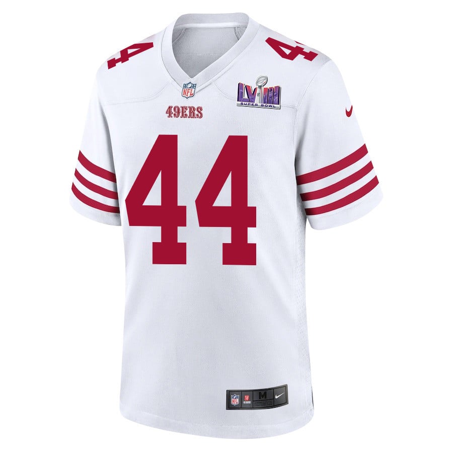Kyle Juszczyk 44 San Francisco 49ers Super Bowl LVIII Patch Game Men Jersey - White JS9218 nicesnker - Image 2