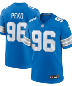 Kyle Peko 96 Detroit Lions Game Men Jersey - Blue JS6293 nicesnker