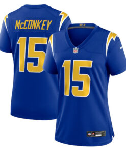Ladd McConkey 15 Los Angeles Chargers Women's Alternate Game Jersey - Royal JS4321 nicesnker