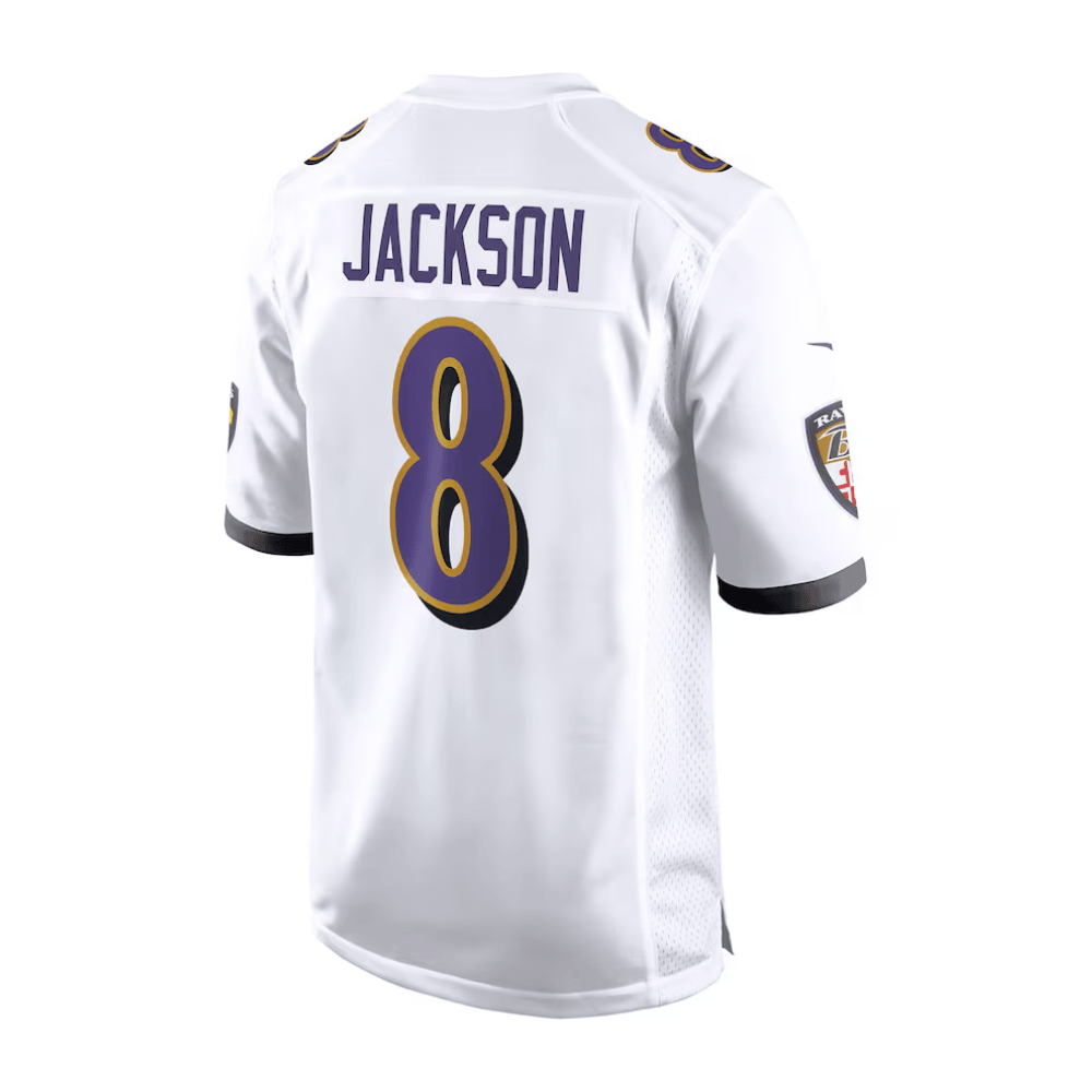 Lamar Jackson 8 Baltimore Ravens 2025 Pro Bowl Patch Game Men Jersey - White JS7358 nicesnker - Image 3