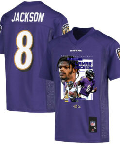Lamar Jackson 8 Baltimore Ravens Cobra Jackson Game YOUTH Jersey - Purple JS5726 nicesnker