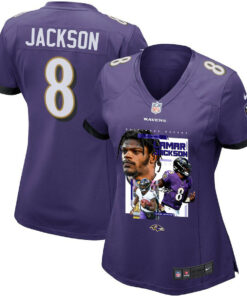 Lamar Jackson 8 Baltimore Ravens Cobra Jackson Women Game Jersey - Purple JS7878 nicesnker