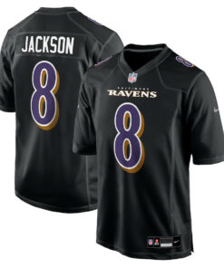 Lamar Jackson 8 Baltimore Ravens Fashion Game Jersey - Black JS6566 nicesnker