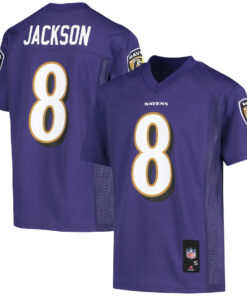 Lamar Jackson 8 Baltimore Ravens YOUTH Jersey - Purple JS4696 nicesnker