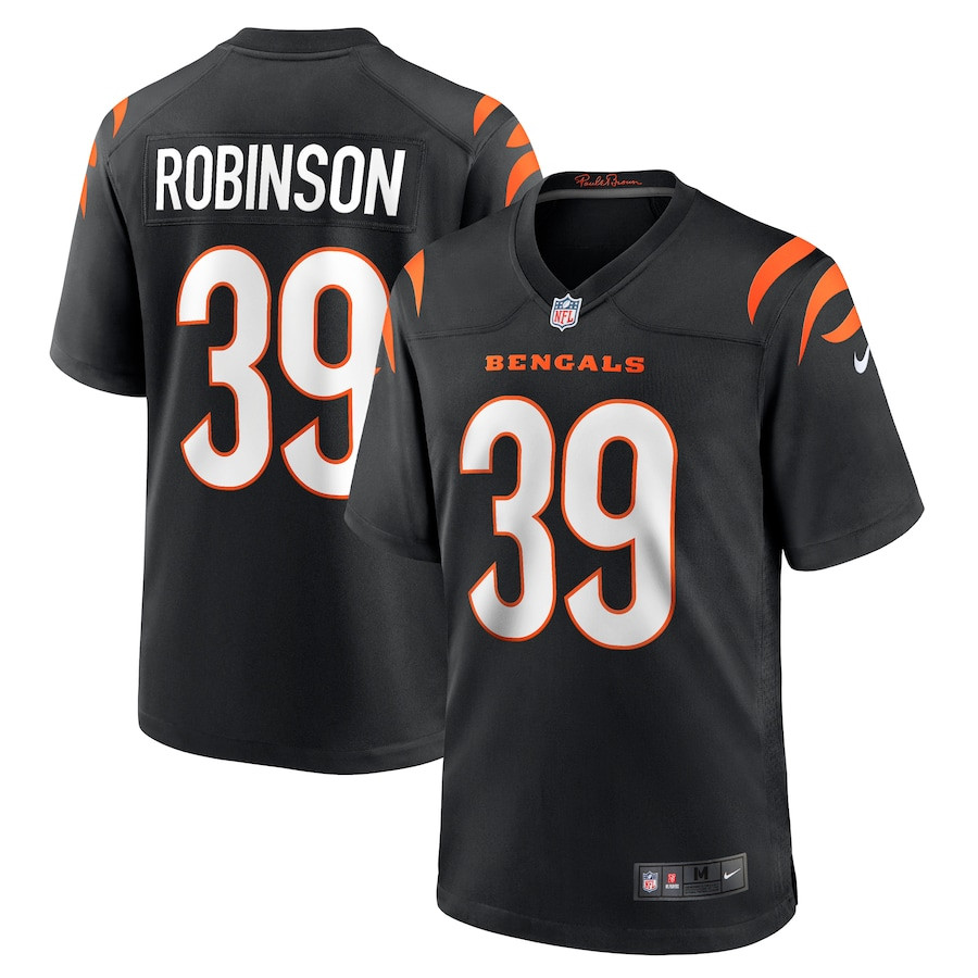 Lance Robinson 39 Cincinnati Bengals Game Men Jersey - Black JS7316 nicesnker