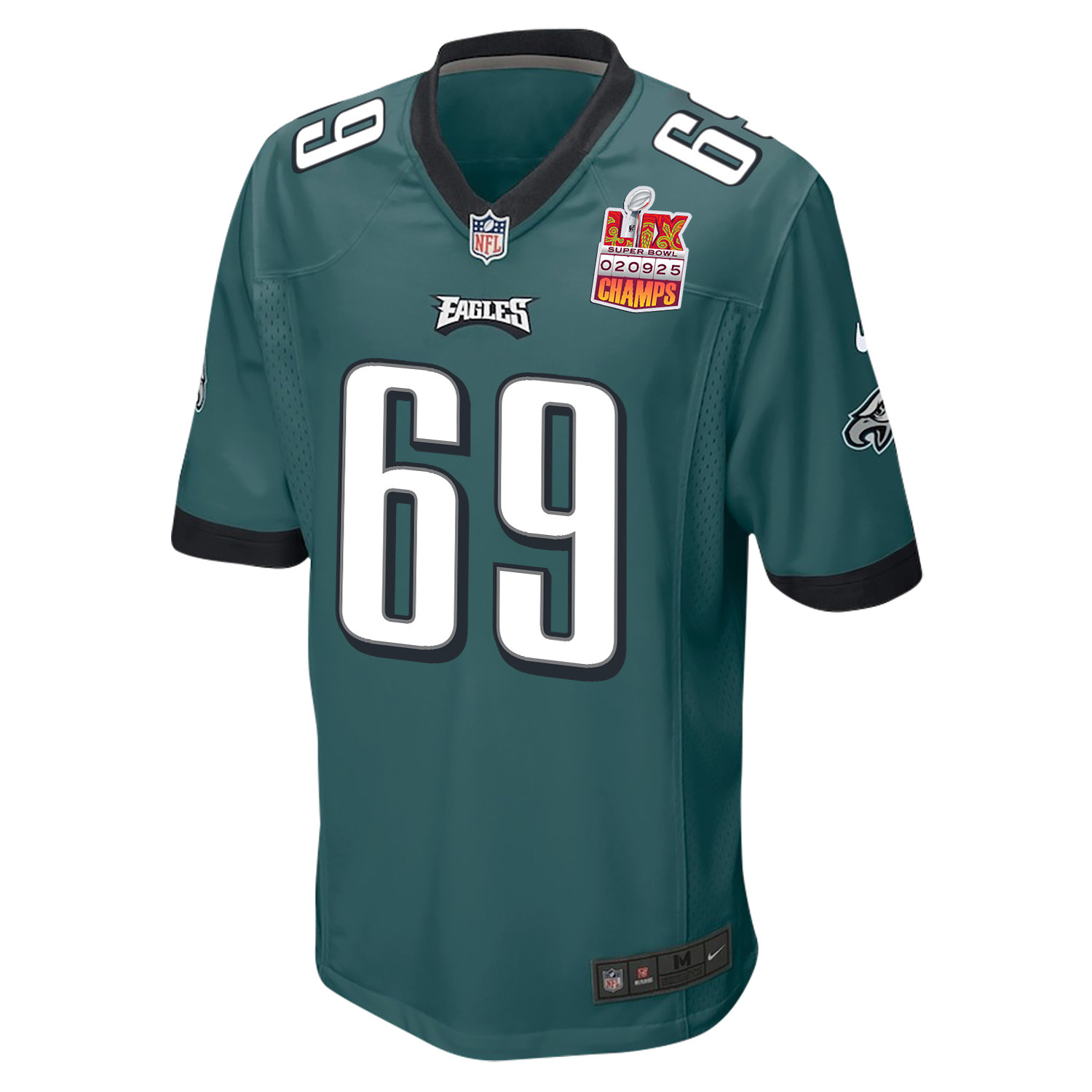 Landon Dickerson 69 Philadelphia Eagles Super Bowl LIX Champions Patch Game Men Jersey - Midnight Green JS4180 nicesnker - Image 3