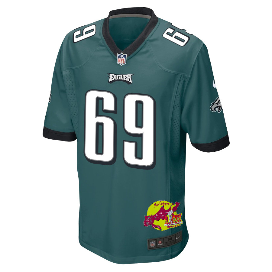 Landon Dickerson 69 Philadelphia Eagles Super Bowl LIX New Orleans Patch Game Men Jersey - Midnight Green JS2557 nicesnker - Image 3