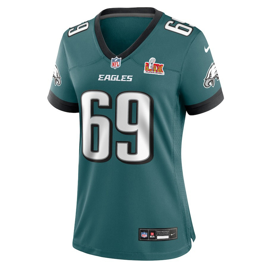 Landon Dickerson #69 Philadelphia Eagles Super Bowl LIX Women's Jersey - Midnight Green JS9782 nicesnker - Image 2