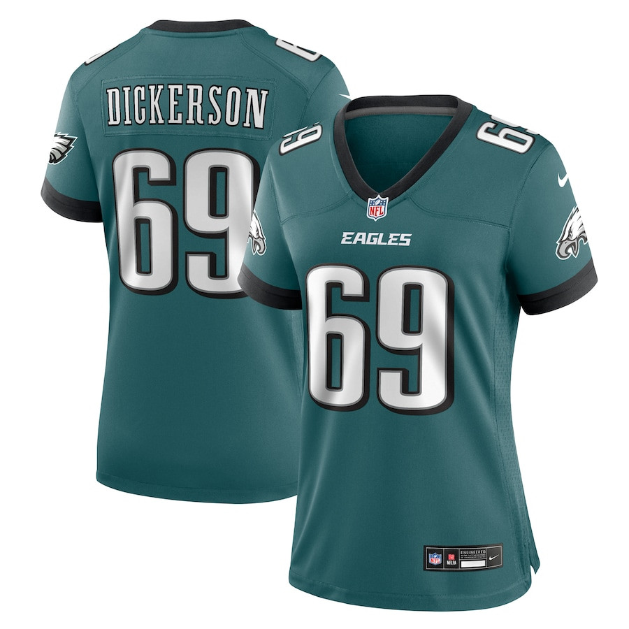 Landon Dickerson 69 Philadelphia Eagles Women's Team Game Jersey - Midnight Green JS1200 nicesnker