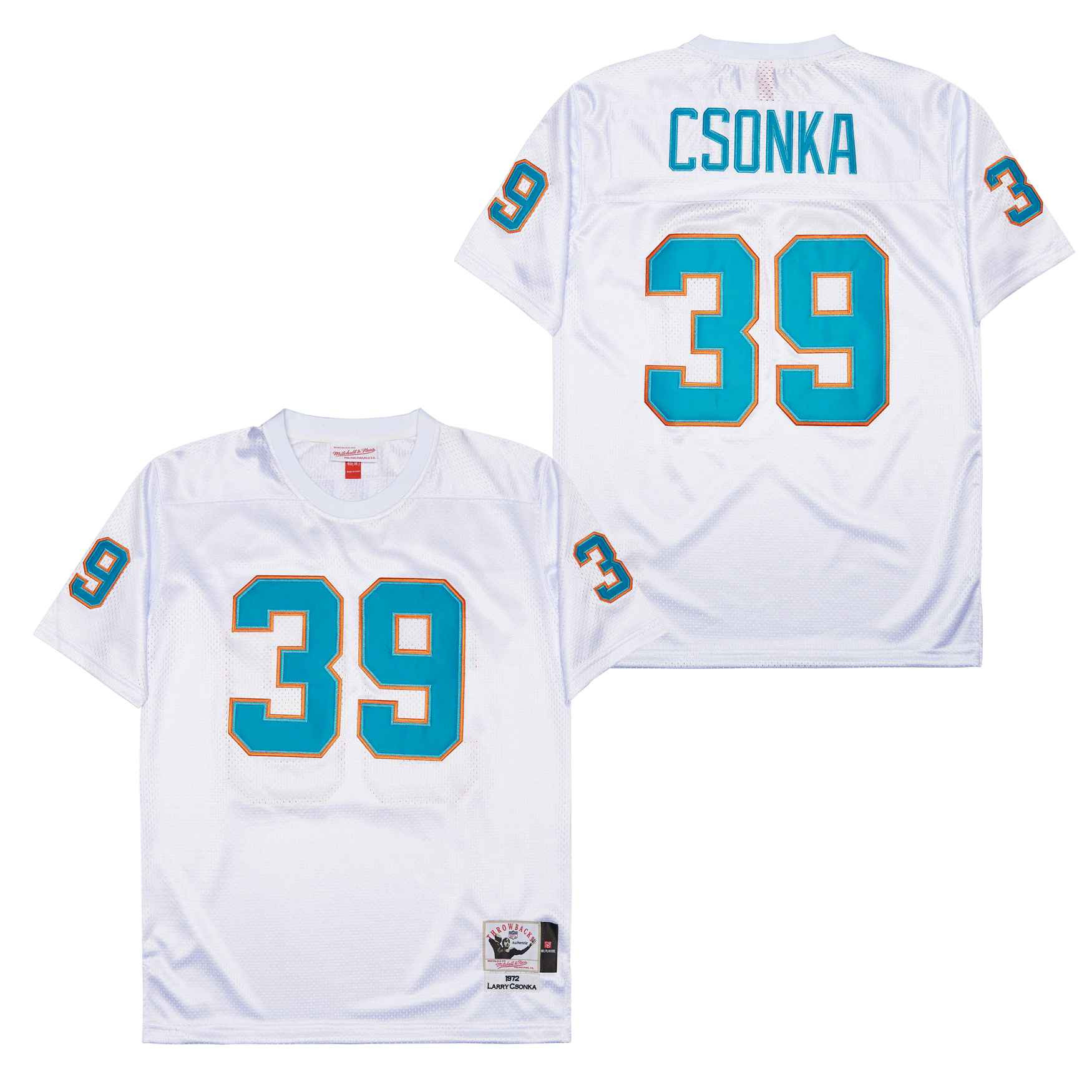 Larry Csonka 39 Miami Dolphins Retro Throwback Men Jersey - White JS7901 nicesnker - Image 2