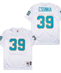 Larry Csonka 39 Miami Dolphins Retro Throwback Men Jersey - White JS7901 nicesnker