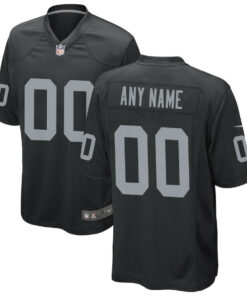 Las Vegas Raiders Men Custom Game Jersey - Black JS9214 nicesnker