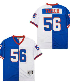 Lawrence Taylor 56 New York Giants Two-Toned Throwback Men Jersey - Blue/White JS2424 nicesnker